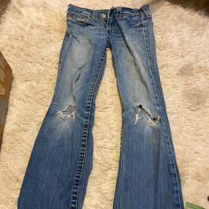 True religion boot cut distressed jeans
